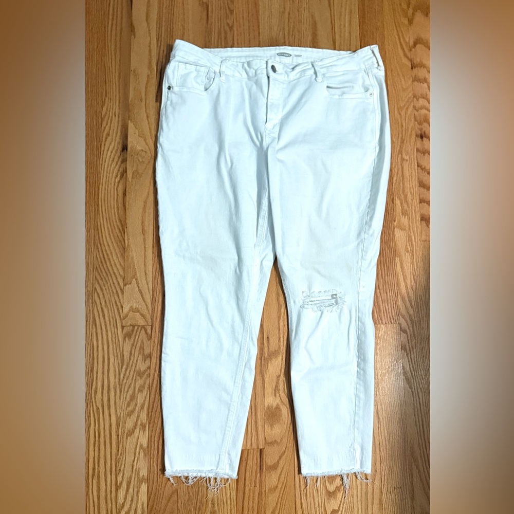 Old Navy Distressed White Jeans